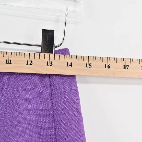 Vtg NIPON BOUTIQUE Skirt‎ Suit Set Sz 2P Purple Floral Embroidered Art Statement - Picture 15 of 16